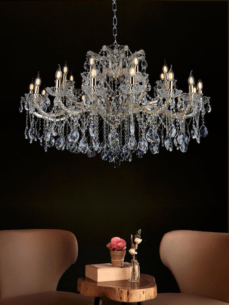 Eldren 16+8-Lamp | Buy Crystal Chandeliers Online in India | Jainsons Emporio Lights