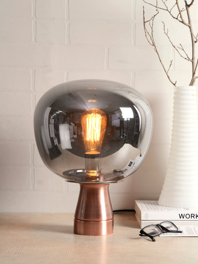 Jones Smokey Glass Table Lamp | Buy Modern Table Lamps Online India