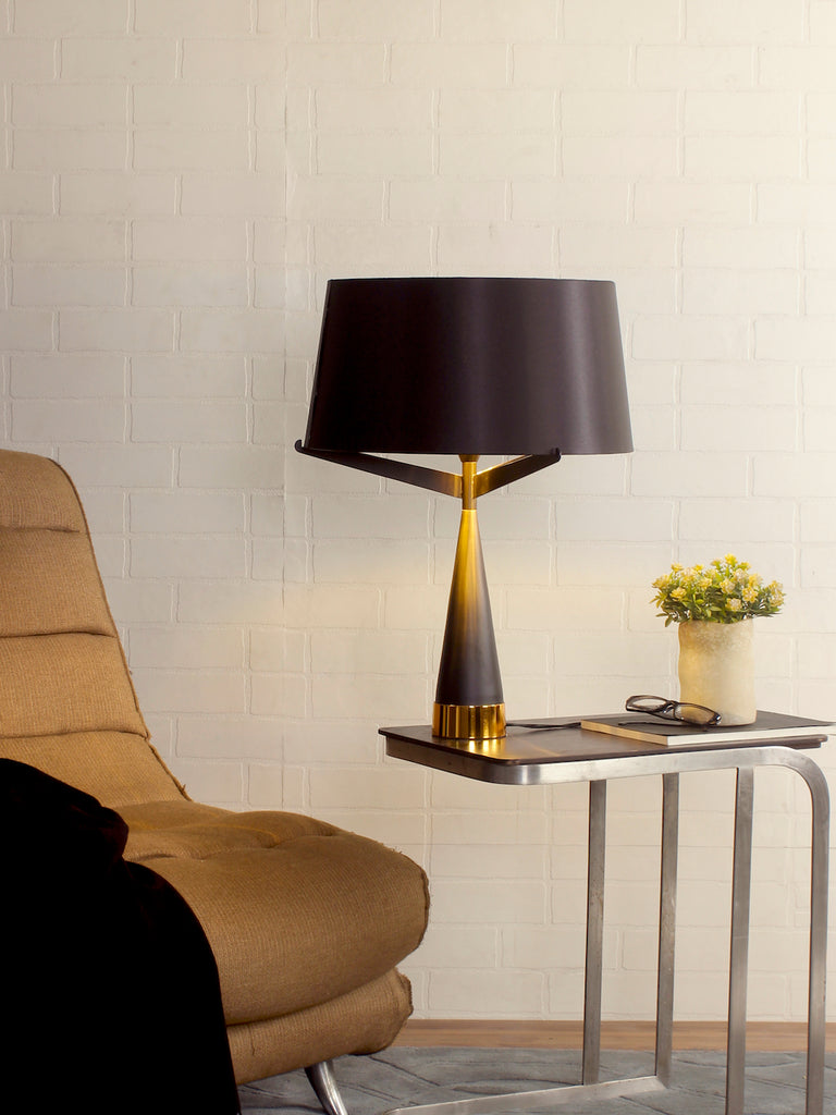 Doriane Black Gold Table Lamp | Buy Modern Table Lamps Online India