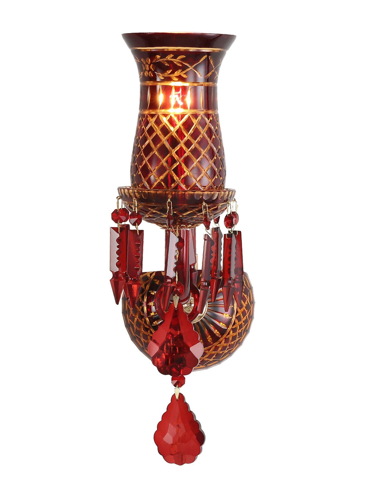 Elizabeth Red Crystal Wall Light| Buy Crystal Wall Lights Online India