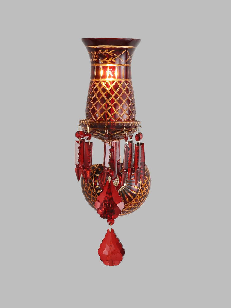 Elizabeth Red Crystal Wall Light| Buy Crystal Wall Lights Online India