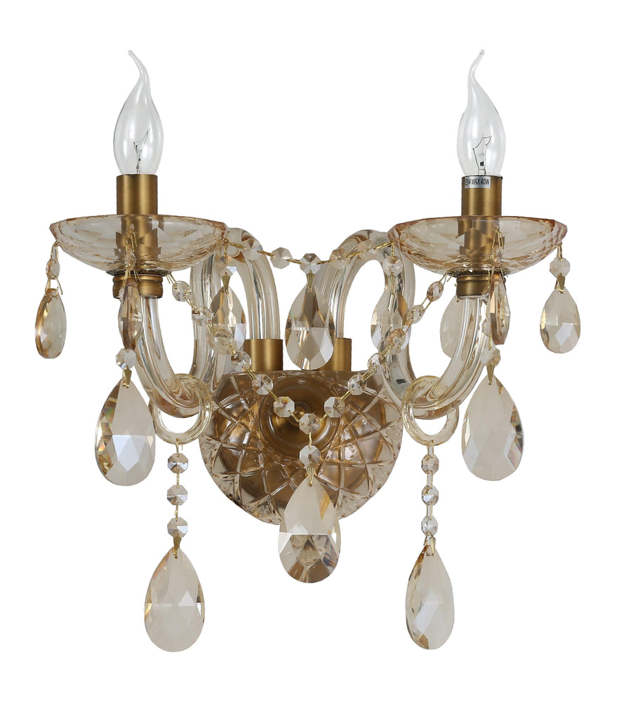 Virginia Gold Crystal Wall Light| Buy Crystal Wall Lights Online India