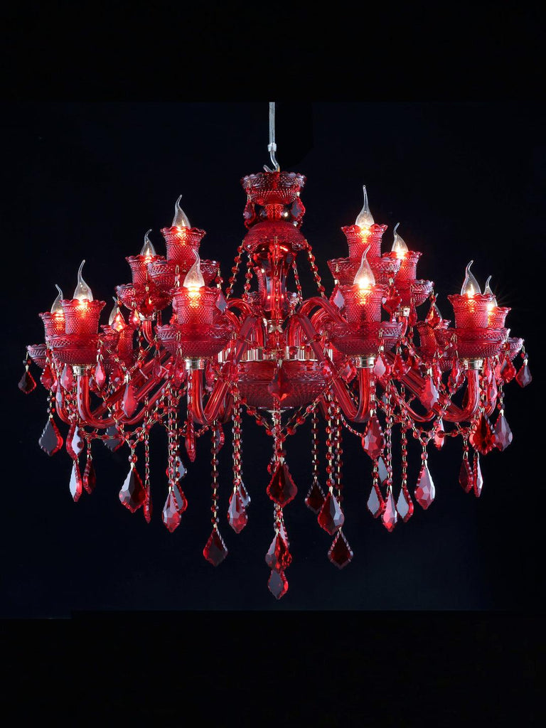 Matilda Red Crystal Chandelier| Buy Crystal Chandeliers Online India