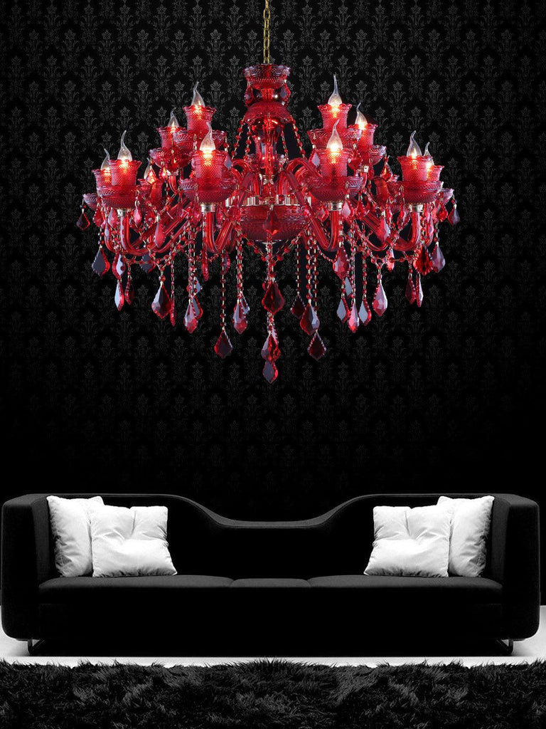 Matilda Red Crystal Chandelier| Buy Crystal Chandeliers Online India