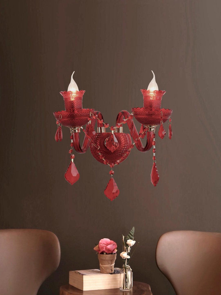 Matilda Red Crystal Wall Light| Buy Crystal Wall Lights Online India