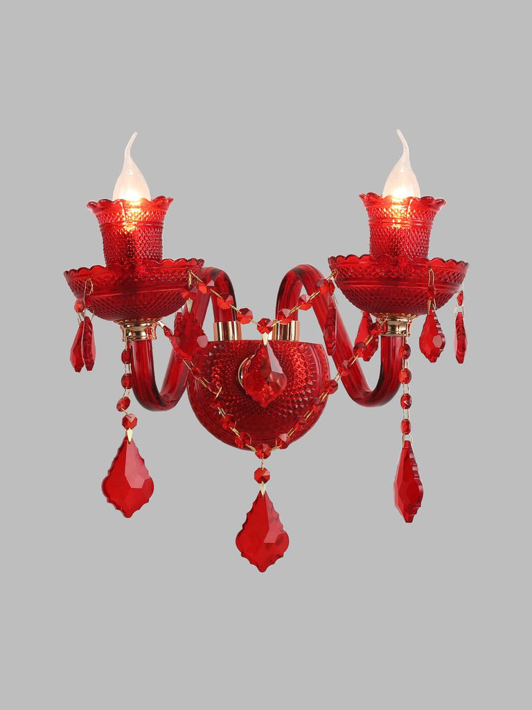 Matilda Red Crystal Wall Light| Buy Crystal Wall Lights Online India