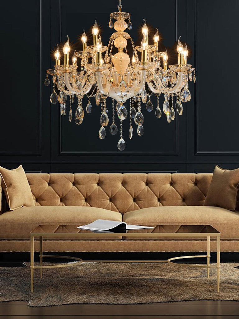 Helena Gold Crystal Chandelier| Buy Crystal Chandeliers Online India
