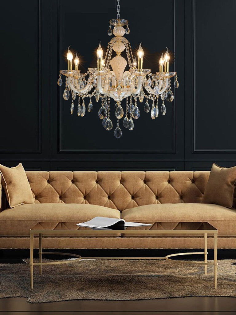 Helena Gold Crystal Chandelier| Buy Crystal Chandeliers Online India