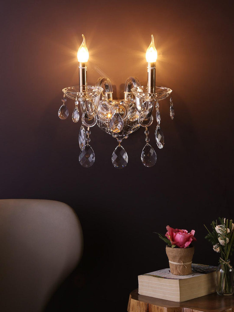 Martha Clear Crystal Wall Light| Buy Crystal Wall Lights Online India